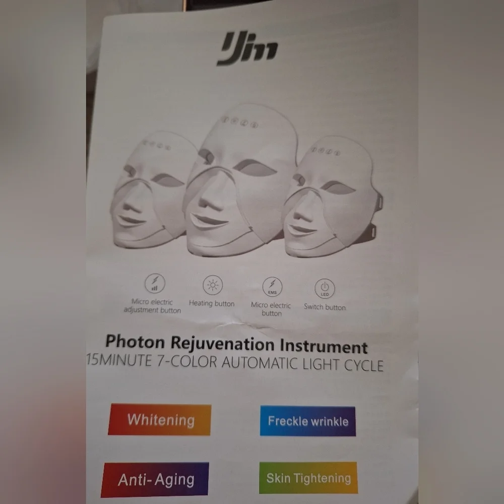 Colors LED Face Mask, Rechargeable EMS Periocular Fever Shield Tender Skin